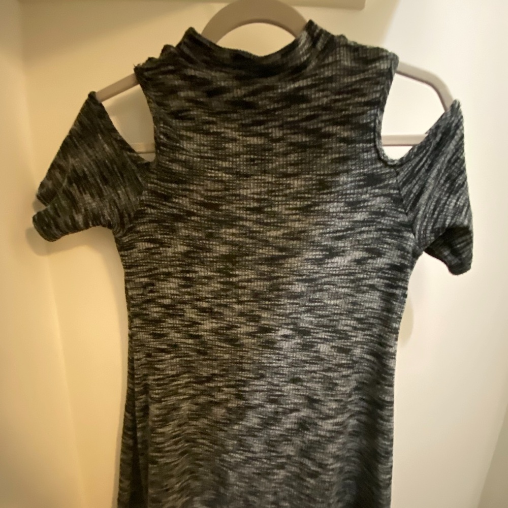 Aqua Gray Cold Shoulder Dress